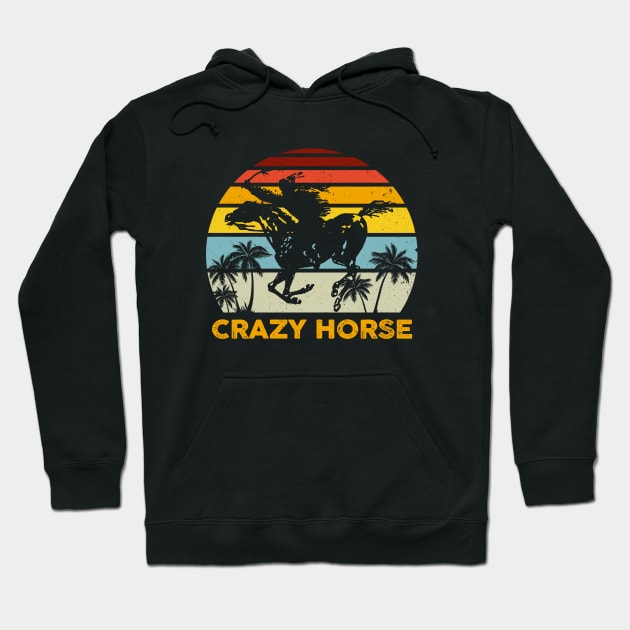 Vintage Crazy Horse Neil Art Hoodie by Symmetry Stunning Portrait